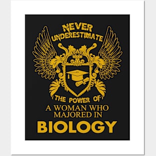 Biology Shirt The Power of Woman Majored In Biology Posters and Art